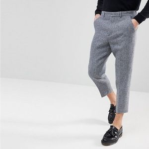 ASOS Tapered Smart Pants 100% Wool Harris Tweed
